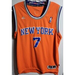 Adidas New York Knicks #7 Carmelo Anthony Alternate Orange Jersey Size XL